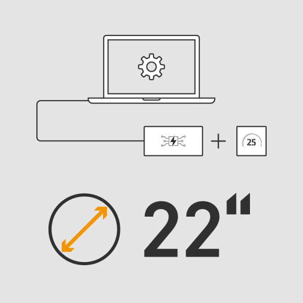Controller/display configureren voor 22&quot; wielmaat