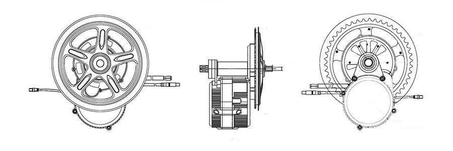 Dimensions of the Bafang mid-mounted motors